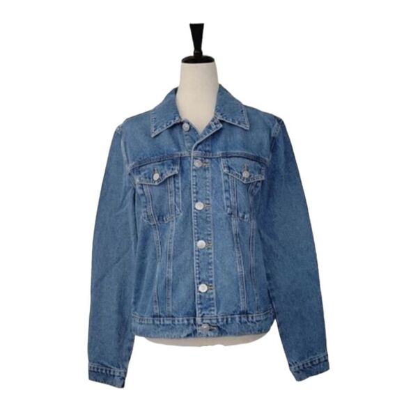 Hudson Los Angeles Classic Trucker Blue Denim Jean Jacket  L/XL, 1X - Picture 1 of 8
